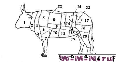 схема разделки говядины