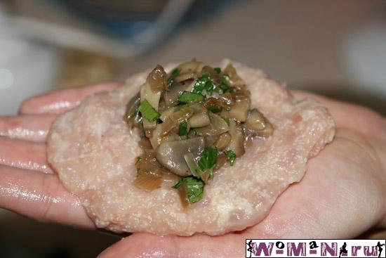 котлеты с начинкой грибной